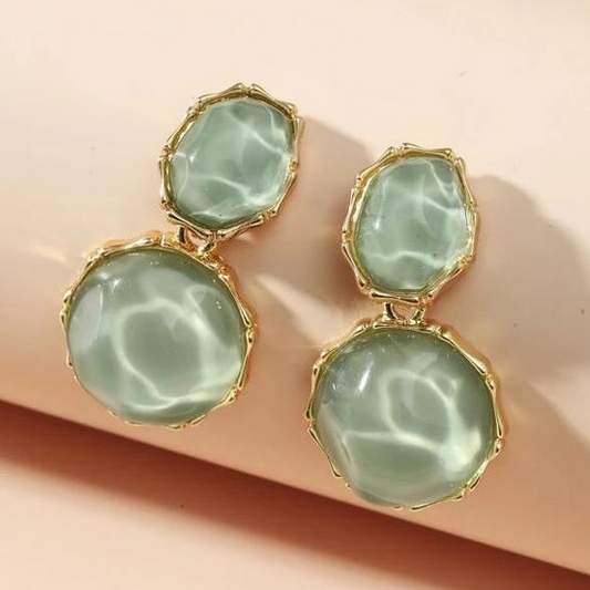 Vintage Green Water Drop Earrings Jula Jewelry
