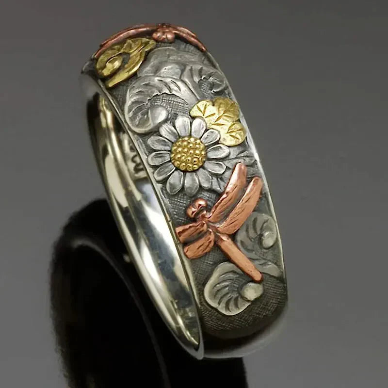 Vintage Nature Silver Ring Jula Jewelry