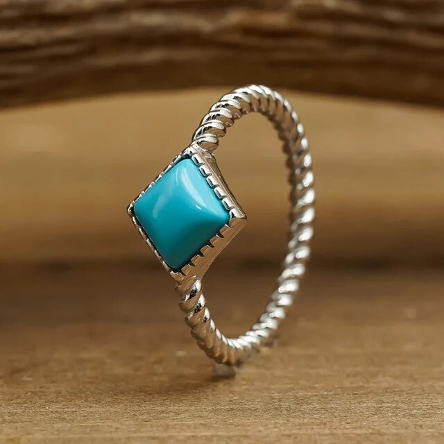Turquoise braided band in antique silver Jula Jewelry