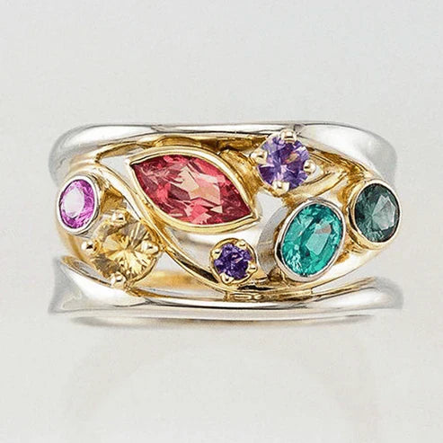 Vintage Multicolor Band in Gold and Silver Jula Jewelry