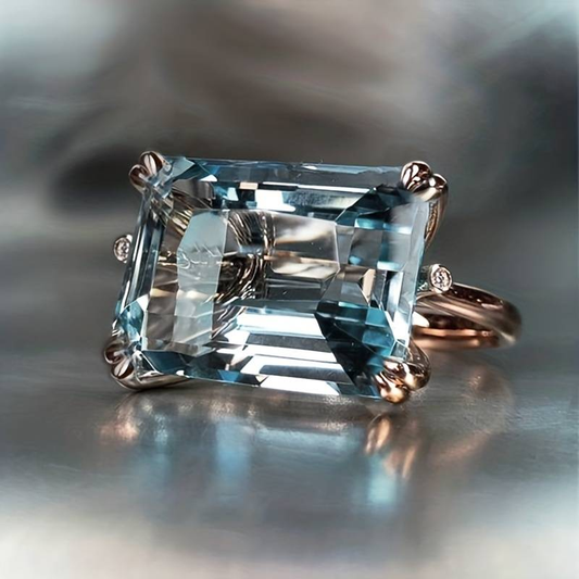 Vintage Blue Zirconia Ring and Silver Stud Earrings Jula Jewelry