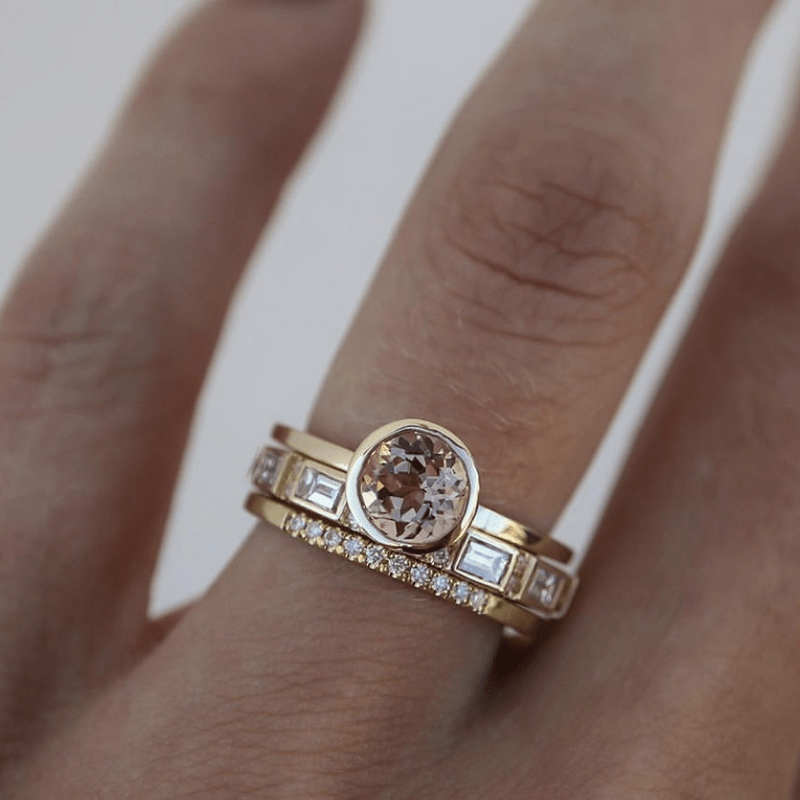 Gold Bezel Single Stone Ring Jula Jewelry