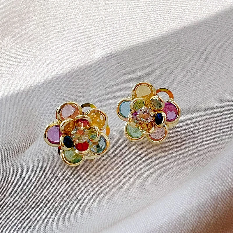 Elegant Colorful Gemstone Blossom Earrings Jula Jewelry