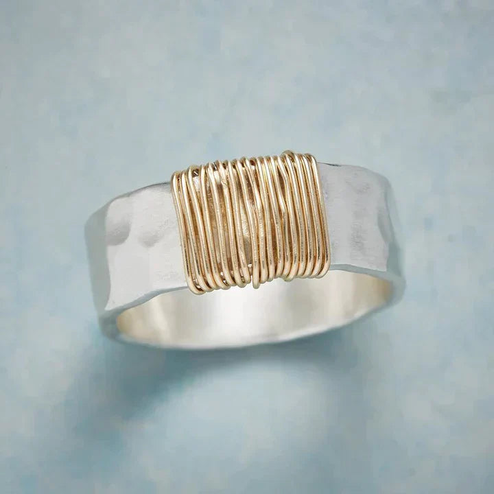 Vintage Golden Threads Sterling Silver Ring Jula Jewelry