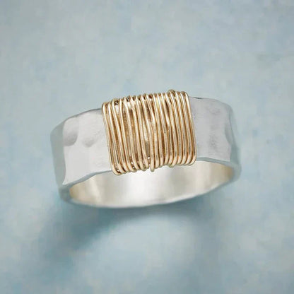 Vintage Golden Threads Sterling Silver Ring Jula Jewelry