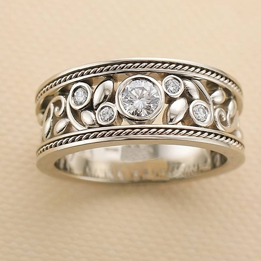 Vintage Silver and Zirconia Band Jula Jewelry