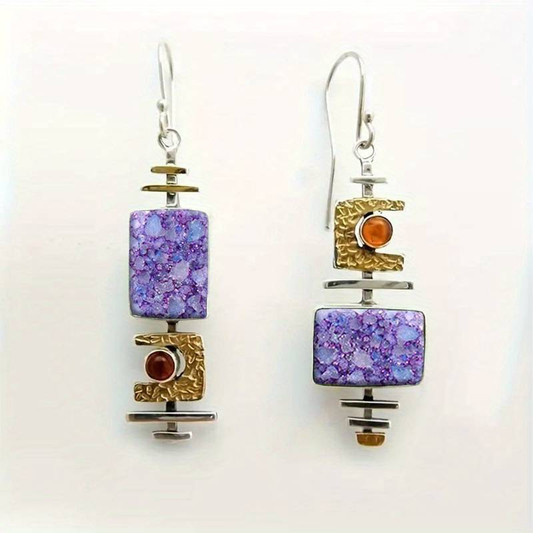 Vintage Lila Stone Old Earrings Jula Jewelry