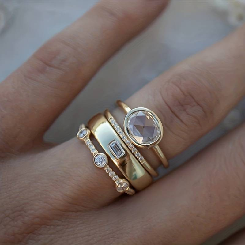 Vintage Gold and Zirconia Ring Collection Jula Jewelry