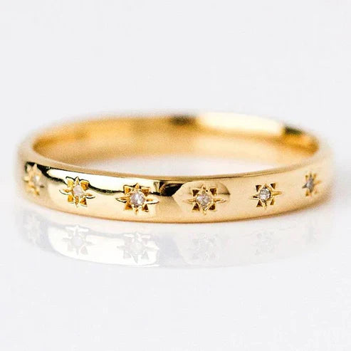 Vintage Gold and Zirconia Band Jula Jewelry