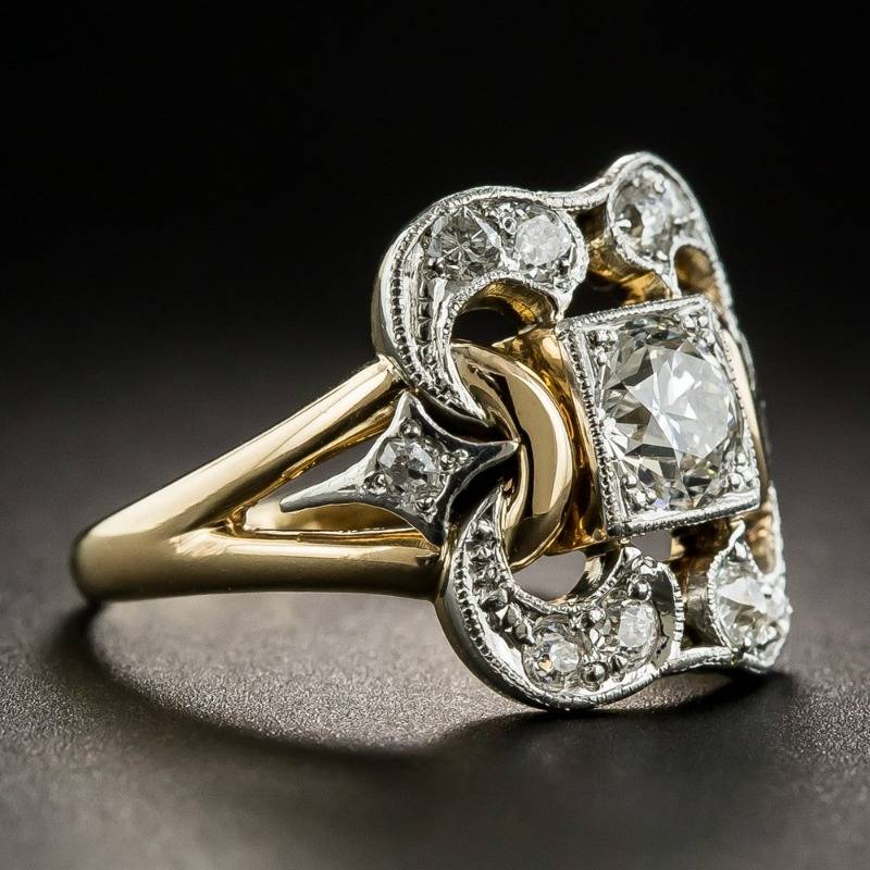 Vintage Gold Ring with Zirconia Jula Jewelry