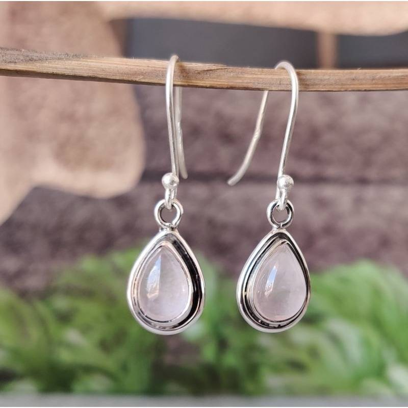 White Vintage-Style Crystal Dangle Earrings Jula Jewelry