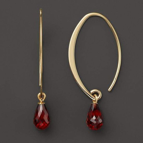 Vintage Red Crystal and Gold Earrings Jula Jewelry