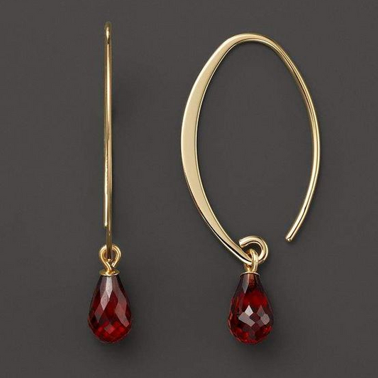Vintage Red Crystal and Gold Earrings Jula Jewelry