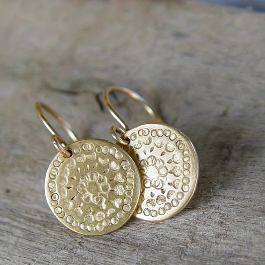 Vintage Round Golden Earrings Jula Jewelry