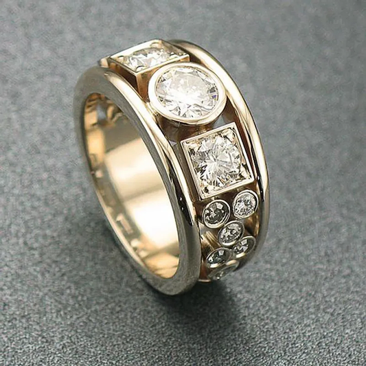 Vintage Gold Cubic Zirconia Ring Jula Jewelry