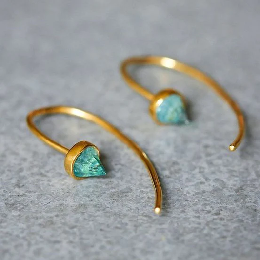 Vintage Turquoise and Diamond Earrings in Gold Jula Jewelry