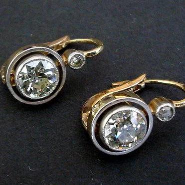 Vintage Gold-Inlaid Zircon Earrings Jula Jewelry