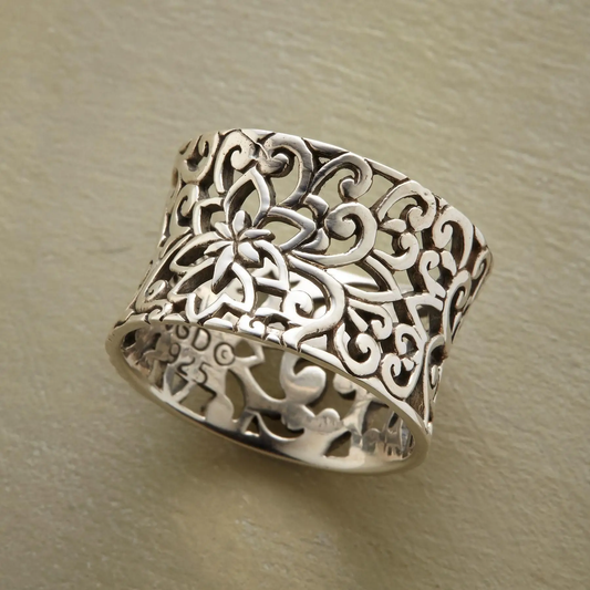 Ornate Filigree Silver Ring Jula Jewelry