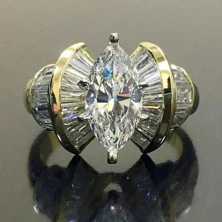 Vintage Gold Cubic Zirconia Ring Jula Jewelry