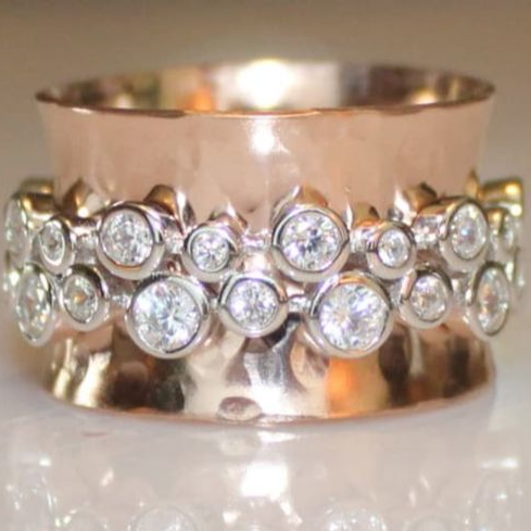 Vintage Zirconia Belt Pink Ring Jula Jewelry