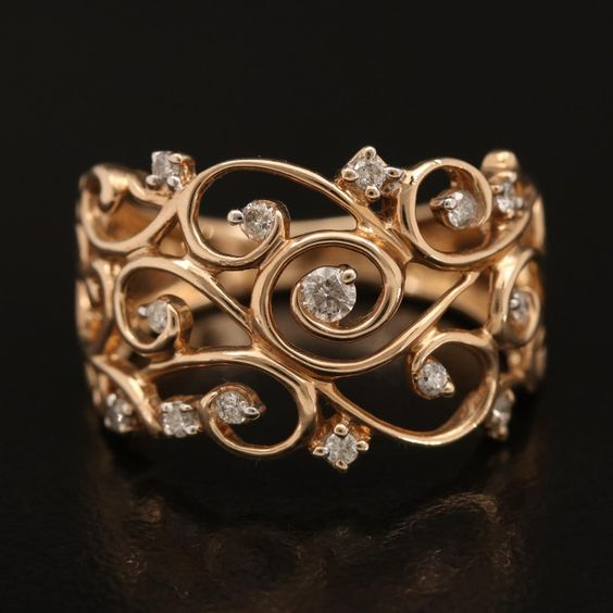 Vintage Rose Ivy Zirconia Band Jula Jewelry