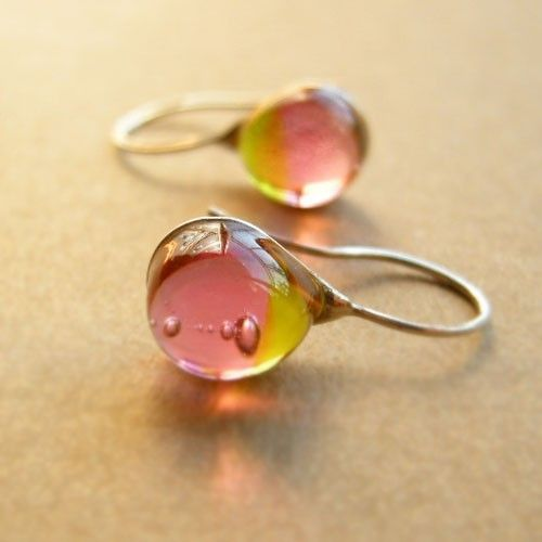 Warm Glass Teardrop Earrings Vintage Jula Jewelry