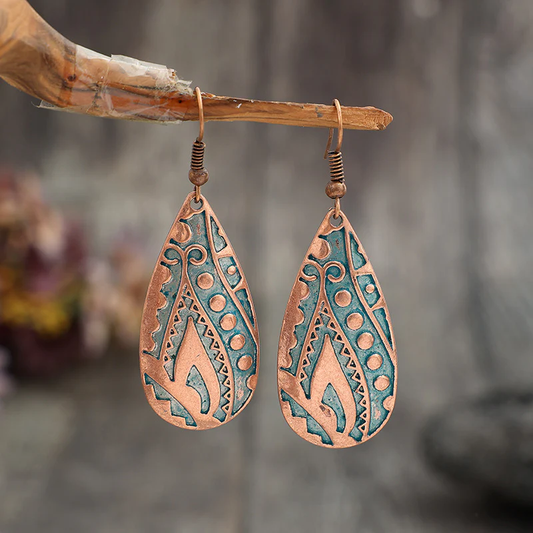 Vintage bronze drop earrings with a dangling design Jula Jewelry
