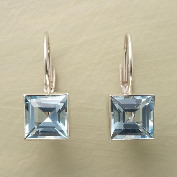 Vintage earrings crafted from blue cubic zirconia. Jula Jewelry