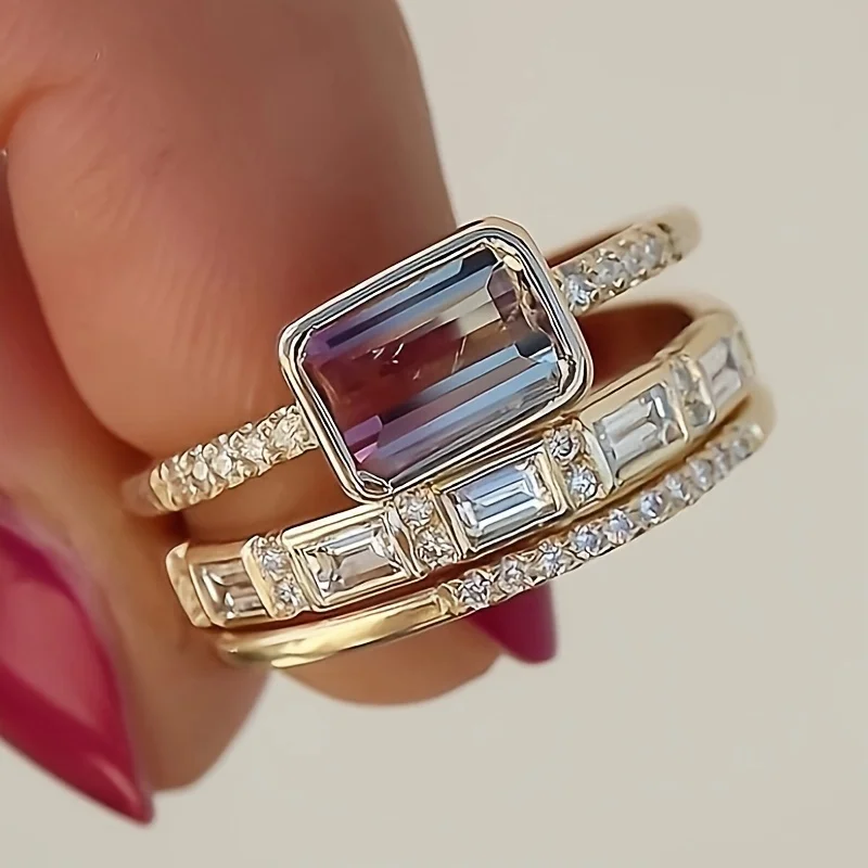 Vintage Radiant Glass Ring Collection Jula Jewelry