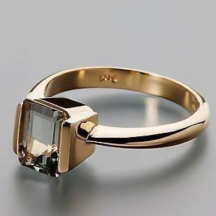 Golden Ring Made of Cubic Glass Jula Jewelry