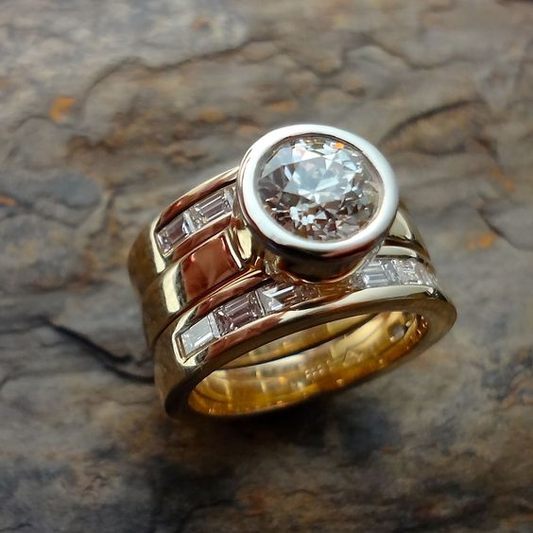 Vintage ring crafted from layered glass Jula Jewelry