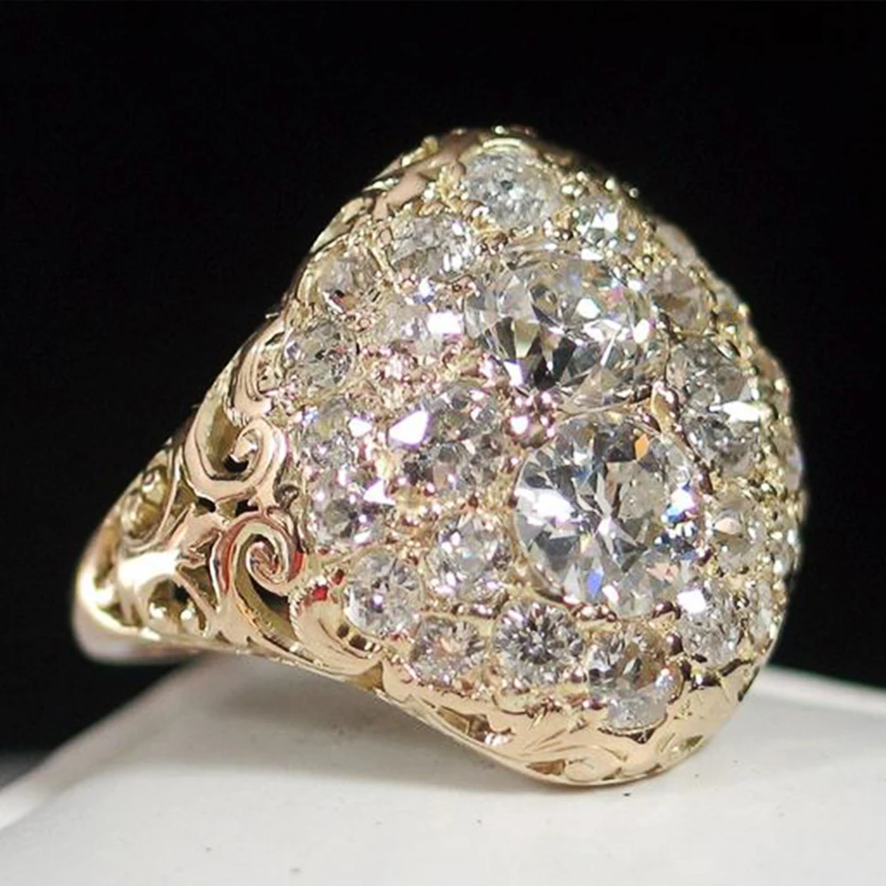Round Gold Vintage Diamond Ring Jula Jewelry