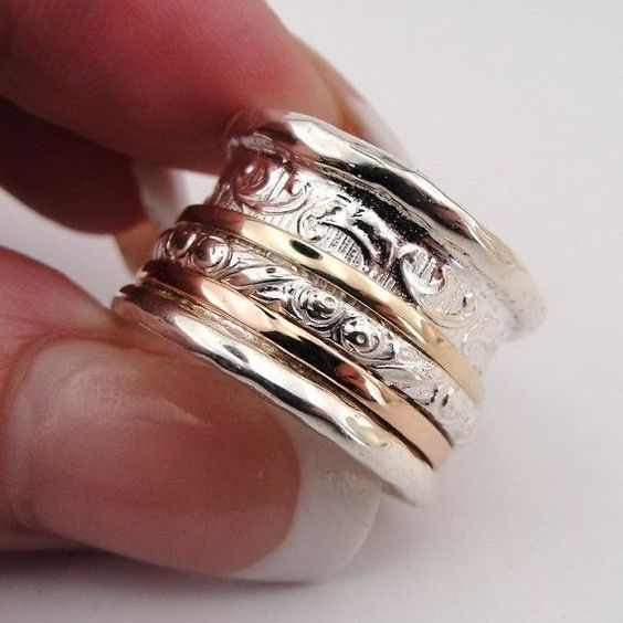 Vintage Gold and Silver Band Jula Jewelry
