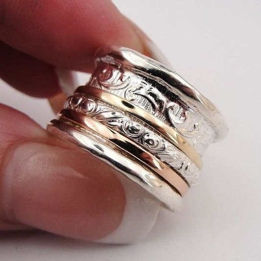 Vintage Gold and Silver Band Jula Jewelry