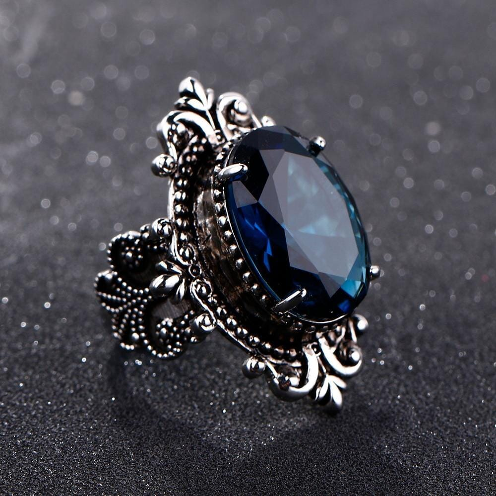Dark Blue Vintage Silver Ring Jula Jewelry