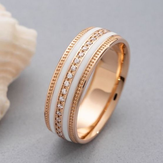 Vintage Gold and Ivory Band Jula Jewelry