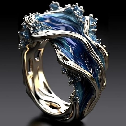 Vintage Gold Ocean Wave Ring Jula Jewelry