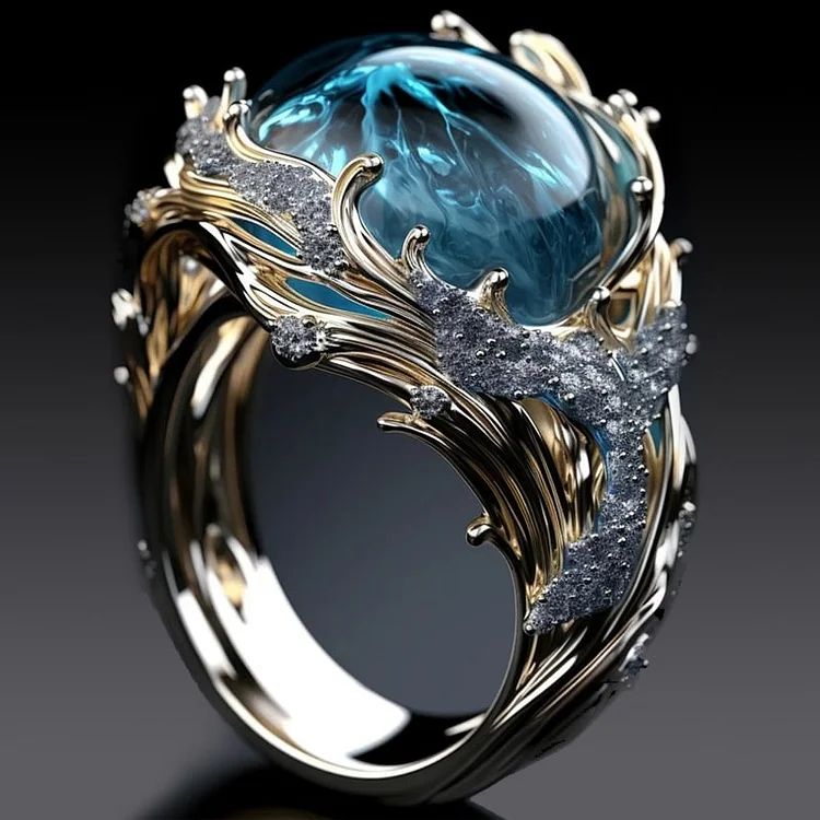 Vintage Ocean Gemstone Ring Jula Jewelry