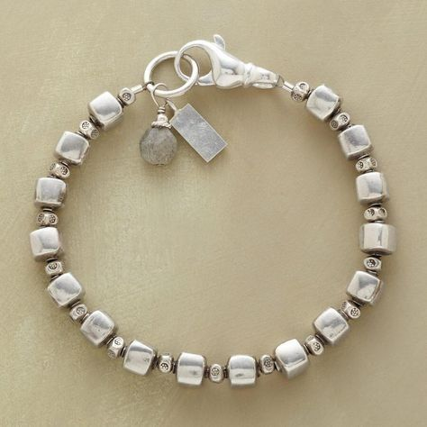 Vintage Silver Cube Beads Bracelet Jula Jewelry