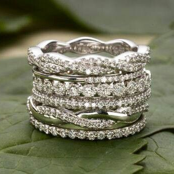 Vintage Stacked Zirconia Ring Jula Jewelry