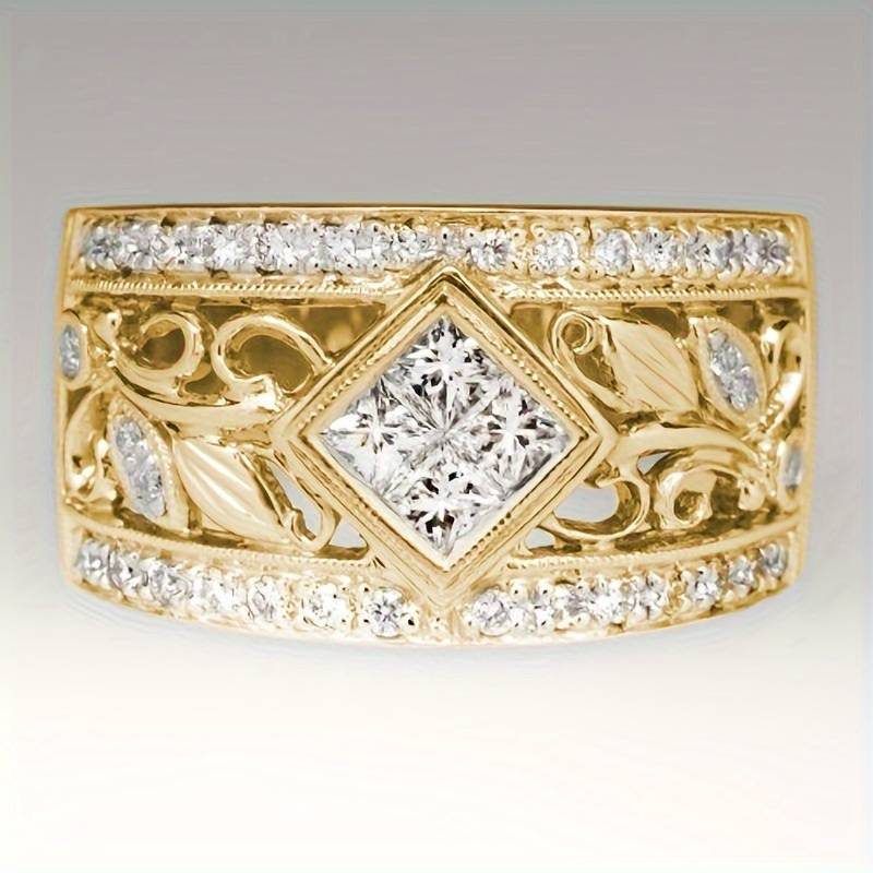 Golden Hollow Shiny Antique Ring Jula Jewelry