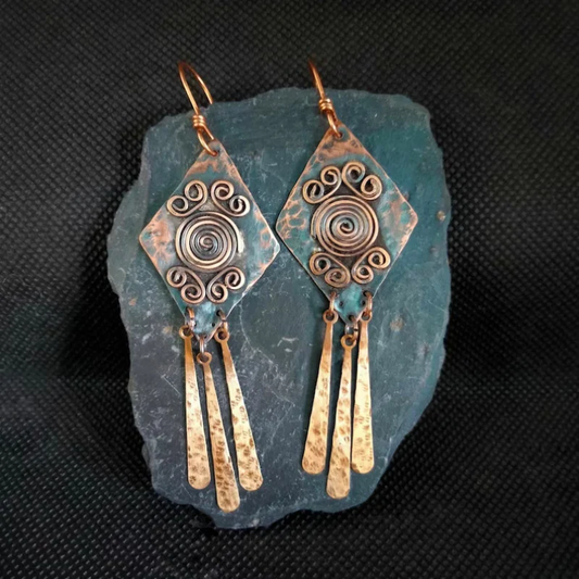 Bronzed Vintage Dangling Earrings Jula Jewelry