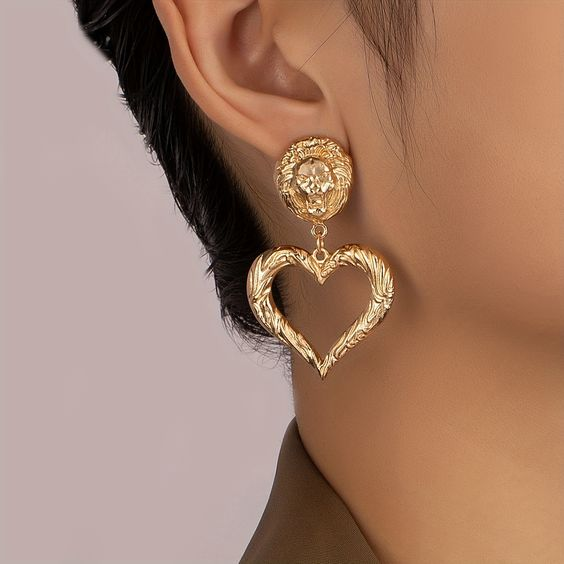 Vintage Gold Heart Earrings Jula Jewelry