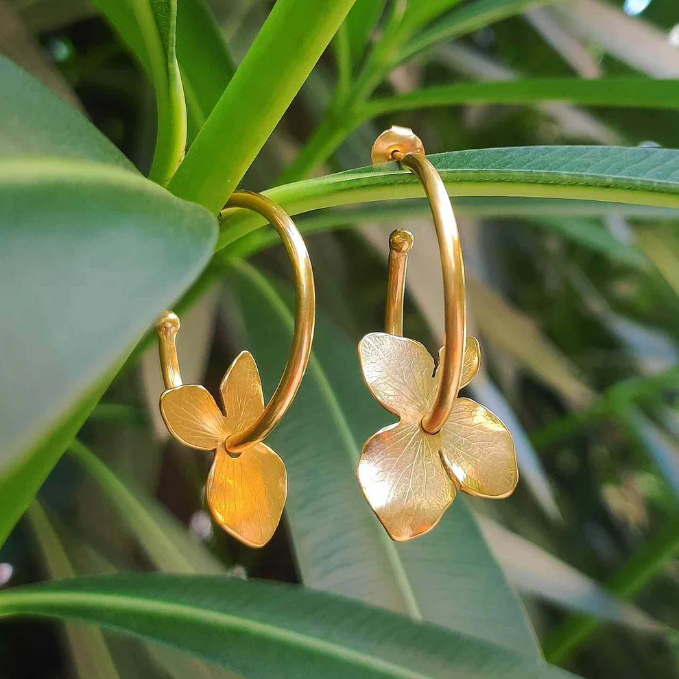 Golden Blossom in Vintage Tire Earrings Jula Jewelry