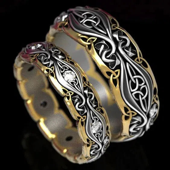 Vintage Pair of Gold & Silver Rings Jula Jewelry
