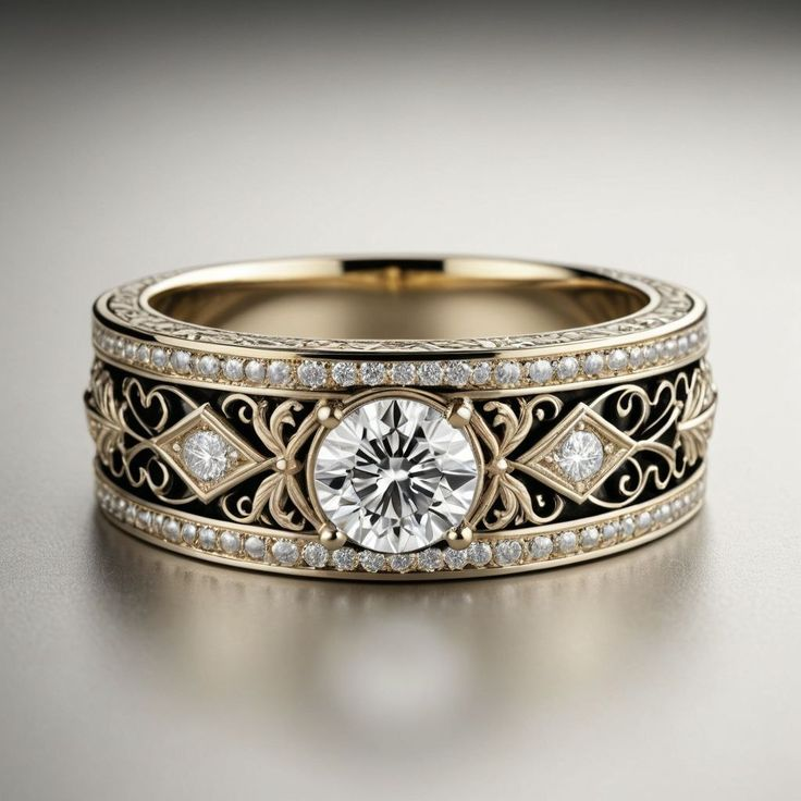 Gold-Plated Vintage Ring with Gemstone Jula Jewelry