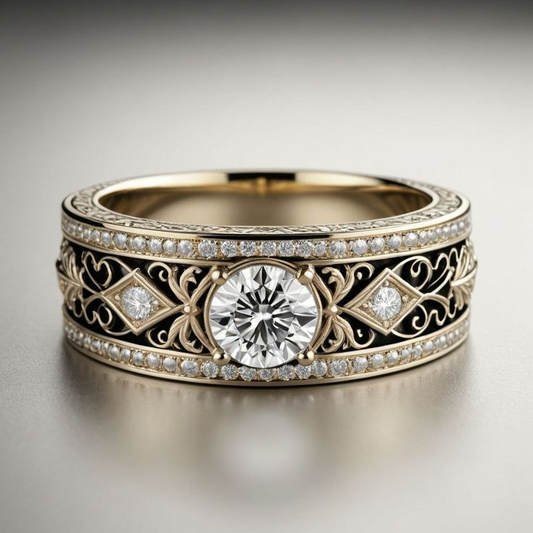 Gold-Plated Vintage Ring with Gemstone Jula Jewelry