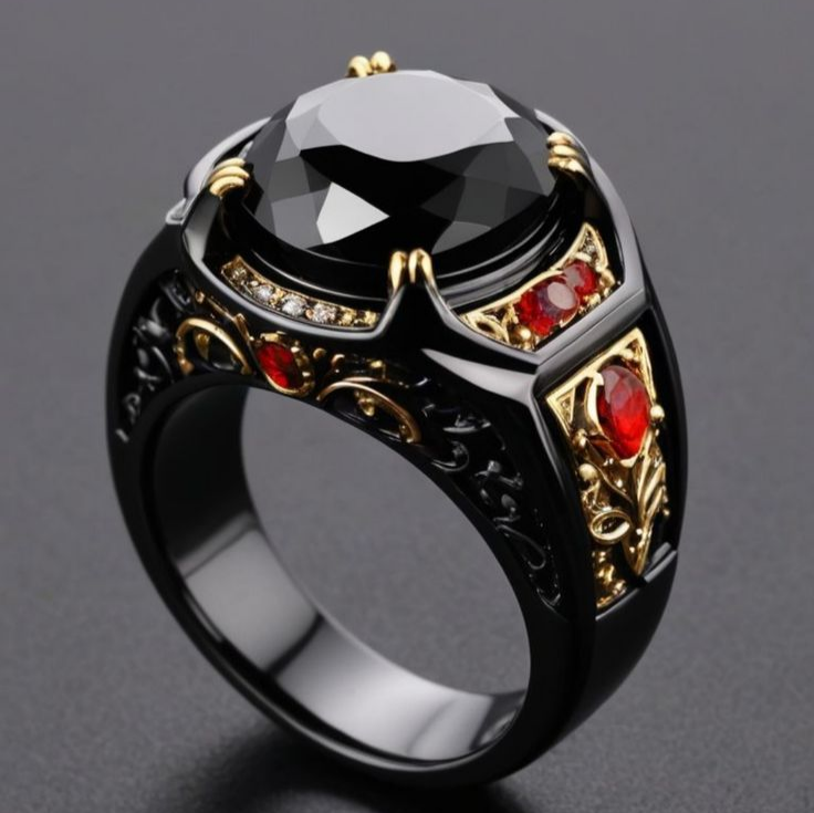 Vintage ring with onyx gemstone Jula Jewelry