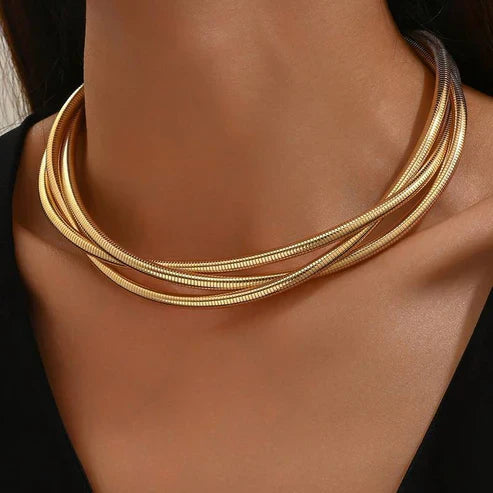 Vintage Tiered Gold Necklace Jula Jewelry