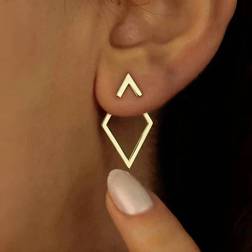 Vintage Geometric Golden Earrings Jula Jewelry